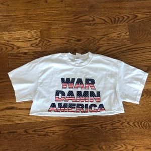 WAR DAMN AMERICA crop top